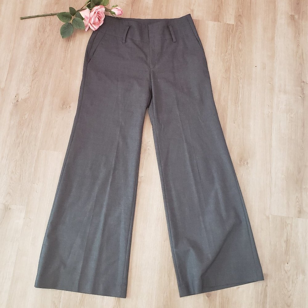 Banana Republic wide leg pants gray cotton wool